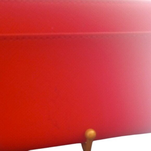 Kate Spade Vibrant Red Wallet - callout black pen on back pictured - Picture 3 of 5